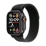 Apple Watch Ultra 2 (GPS + Cellular 49 mm) Smartwatch, Sportuhr mit Titangeh&auml;use in Schwarz und Trail Loop in Schwarz (M/L). Fitnesstracker, pr&auml;zises GPS, extra Lange Batterielaufzeit