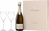 Louis Roederer Champagne Collection 245 Genuss zu Zweit - Geschenkset 1 Flasche + 2 Gl&auml;ser - Brut Champagner (1 x 0.75 l)