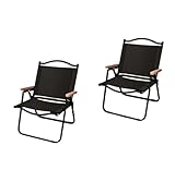 Dieses leichte, tragbare Campingstuhl-Set aus Aluminium &ndash; stilvolles Holzmaserungsdesign, faltbare Sitzgelegenheiten f&uuml;r den Au&szlig;enbereich, ideal f&uuml;r Reisen, Grillabende und Strandbesuche (Kh