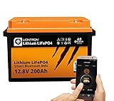 LIONTRON LiFePO4 12,8V 200Ah LX; 2560Wh; > 3000 Zyklen bei 90% Entladungstiefe (DOD) mit BMS und Bluetooth Überwachung; für Wohnmobil oder Boot 390x233x255mm - LISMART12200LX