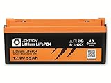 LIONTRON LiFePO4 12,8V 55Ah LX; 704Wh; >3000 Zyklen bei 90% Entladungstiefe (DOD) mit BMS und Bluetooth Überwachung; für Wohnmobil oder Boot 350x170x162mm - LISMART1255LX