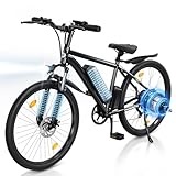 Finbike E Bike für Erwachsene, 26 Zoll Elektrofahrräder 250W Motor Electric Bicycle mit 36V 10.4Ah Herausnehmbarem Akku, 100KM Reichweite, Ebike mit 7 Geschwindigkeiten, Schnellaufladung